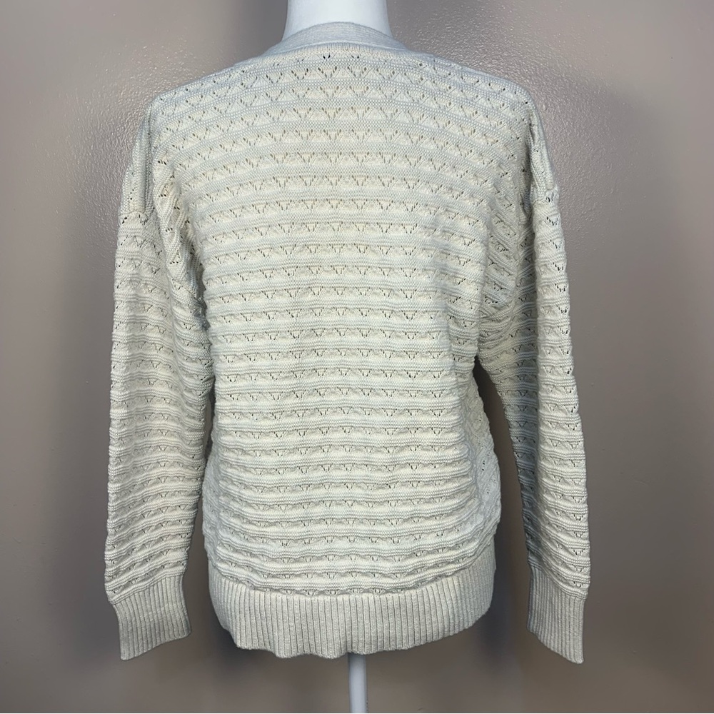 Veronica Beard Bracia Pointelle V Neck Sweater - Picture 15 of 15